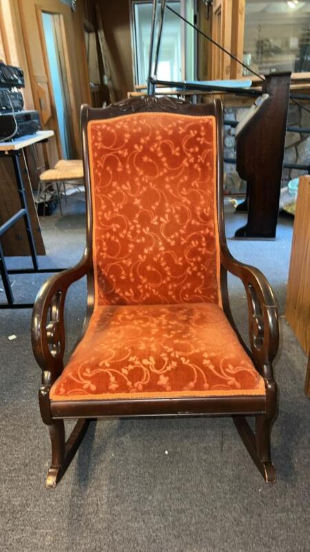 Victorian Style High Back Rocking Chair