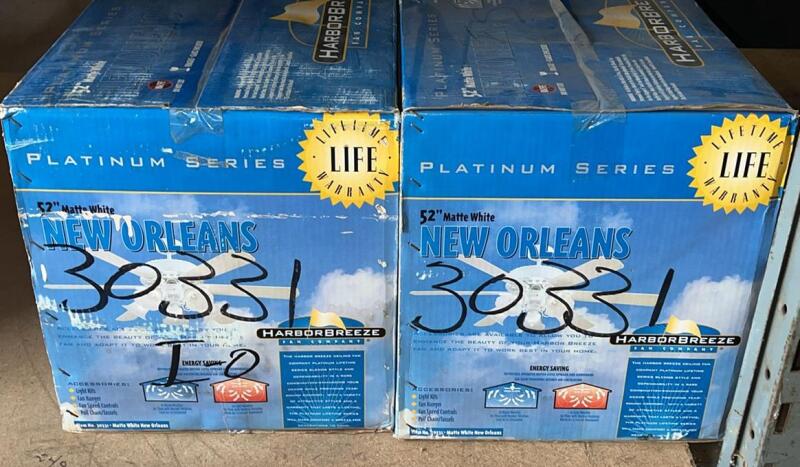 (2) Harbor Breeze 52in. Matte White New Orleans Light Fixtures (2)