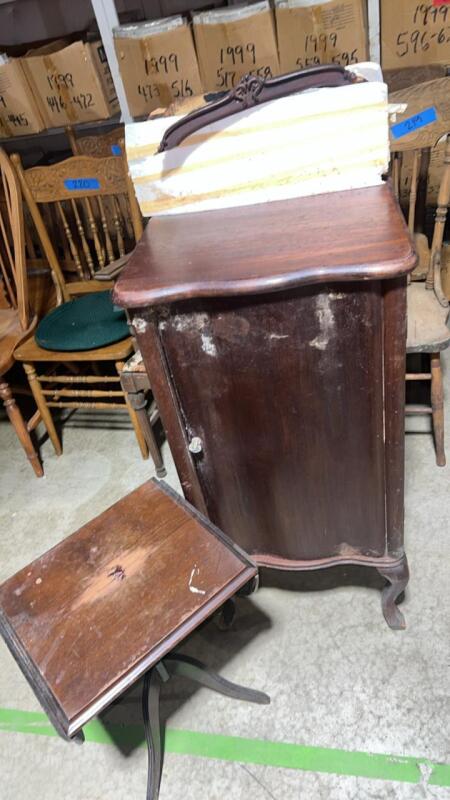 Wooden Music Cabinet & Side Table