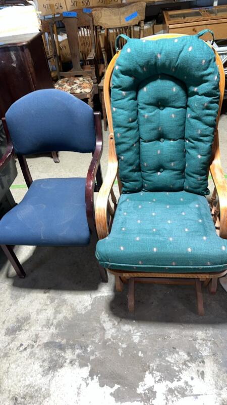 Wooden Glider & Guest Chair