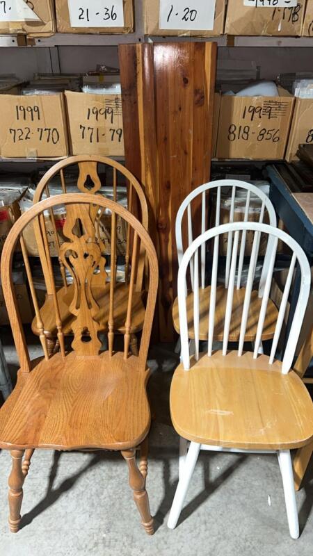 Windsor Style Dining Room Chairs (4) & Cedar Headboard