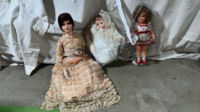 Vintage Porcelain Dolls & Shirley Temple Doll