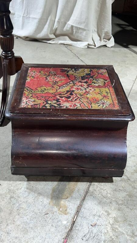 Vintage Chamber Pot Cabinet, Vanity Bench, Coat Rack & Side Table
