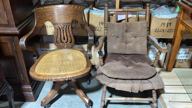 Wooden Desk Chair & Rocking Chair