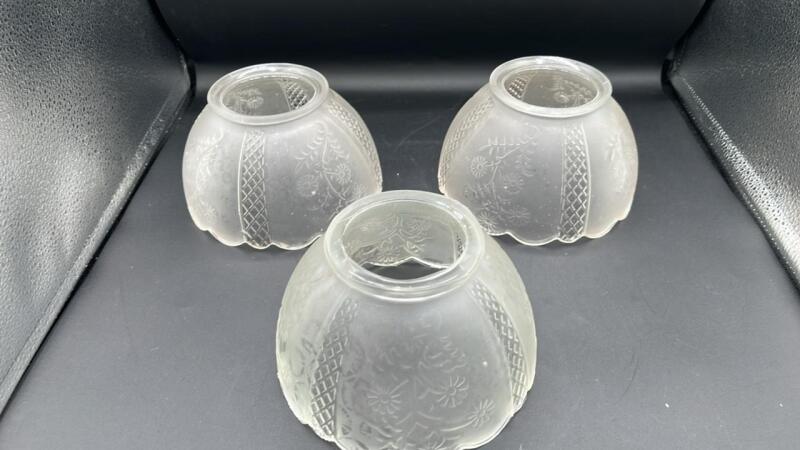 Vintage Frosted Lamp Shades (3) (Glows)