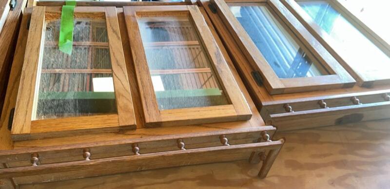 (2) Wooden Mirrored Medicine Cabinets