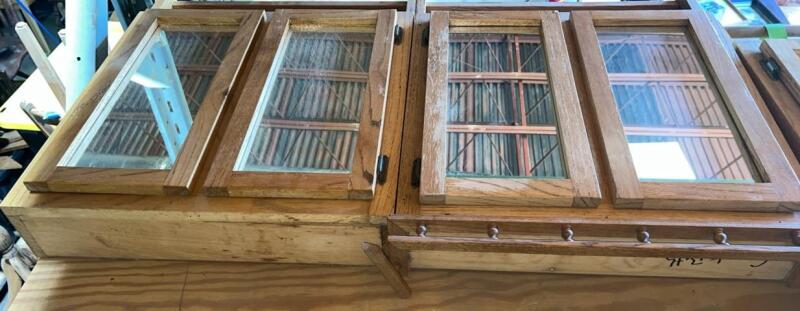(2) Wooden Mirrored Medicine Cabinets