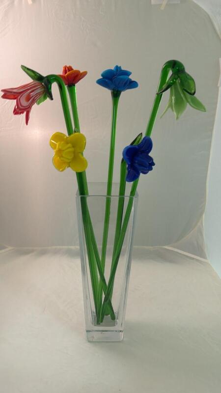 Glass Flowers in Vase