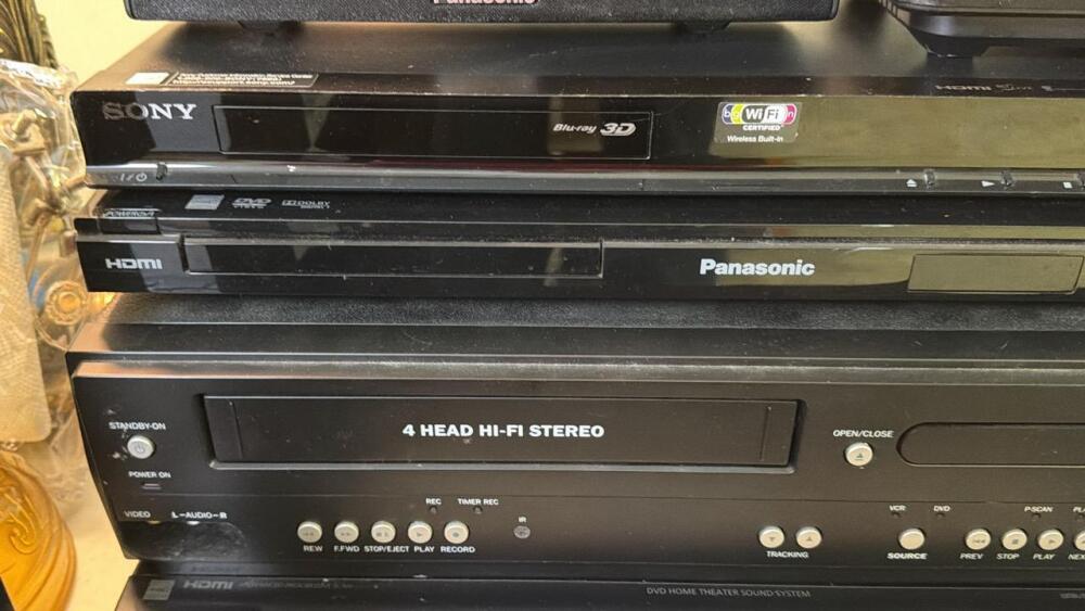 Dell Laptop, VHS, Panasonic and Sony Components