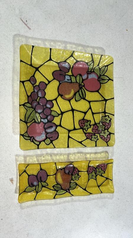 Stained Glass Fruit Tray Set