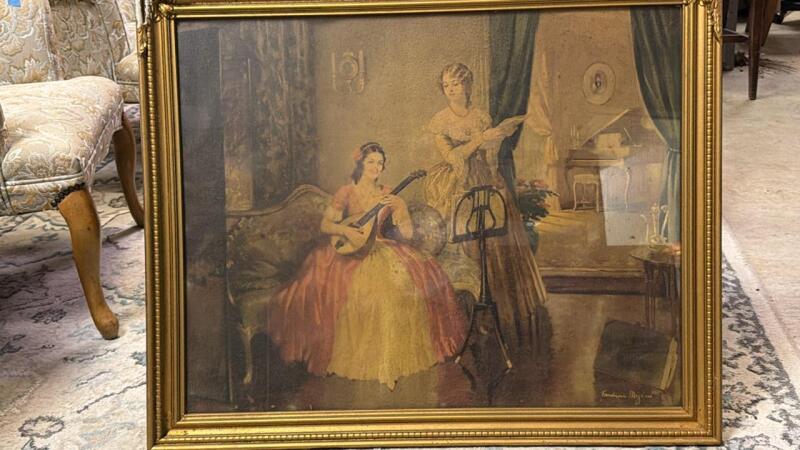 Vintage Victorian Ladies Framed Art