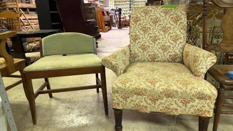 Dressing stool and vintage chair