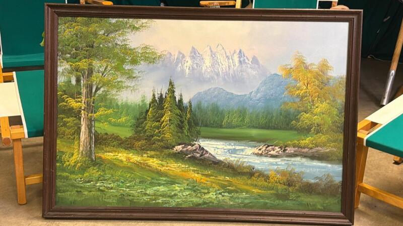 Framed Landscape on Canvas (Signed)