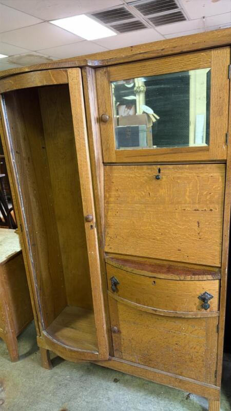 Oak Drop Front Secretary