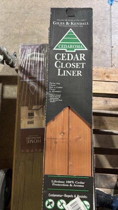 Cedar closet liner and laminate flooring