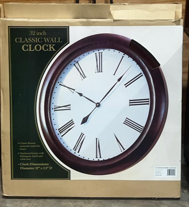 32in. Classic Wooden Wall Clock