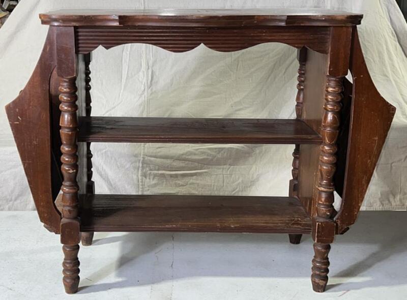 Art Deco End Table w/ Attached Magazine Racks