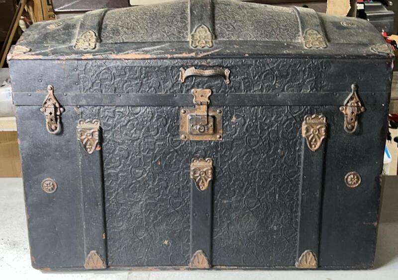 Vintage Camel Back Steamer Trunk