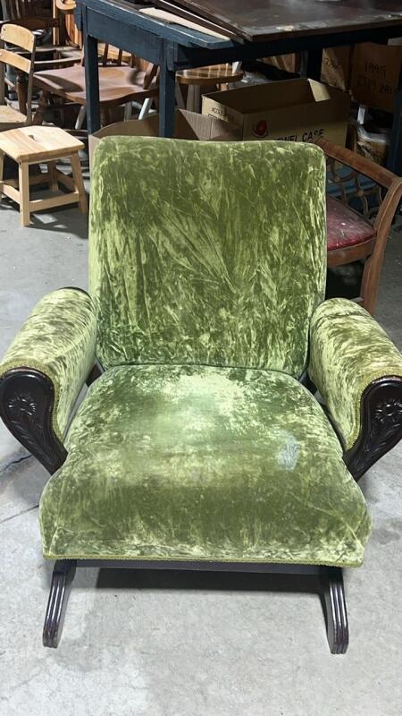 Vintage Velvet Rocking Chair