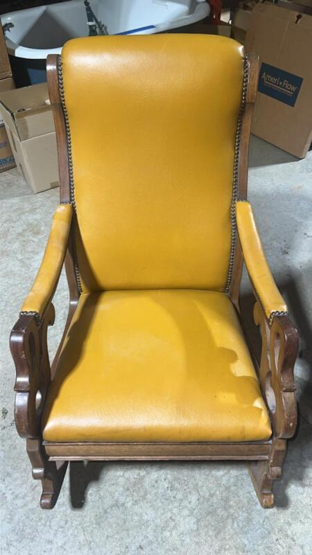 Vintage Leather Rocking Chair