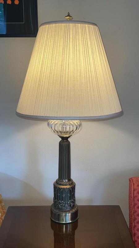 Brass and Glass Table Lamps (2)