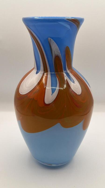 Handblown Glass Vase Signed