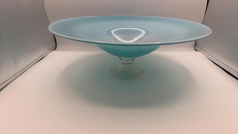 Turquoise Glass Stem Bowl