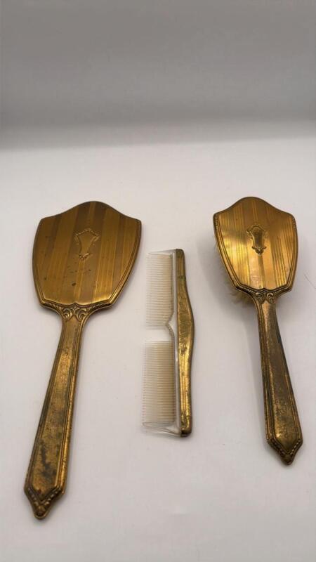 Brass Tone Dresser Set
