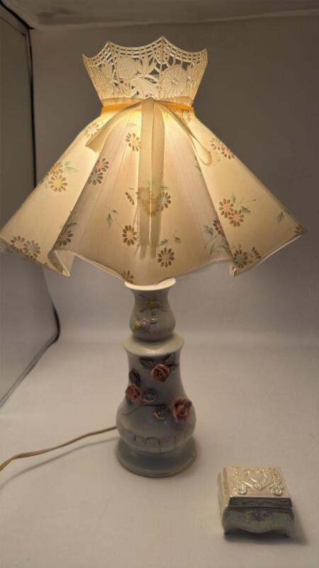 Vintage Lamp and Trinket Box
