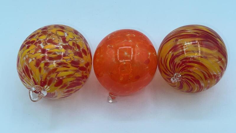 Hand Blown Glass Ornaments (3)
