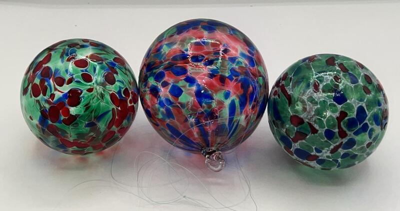 Hand Blown Glass Ornaments (3)