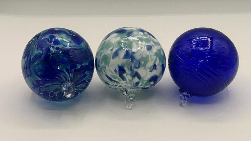 Hand Blown Glass Ornaments (3)