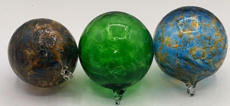 Hand Blown Glass Ornaments (3)