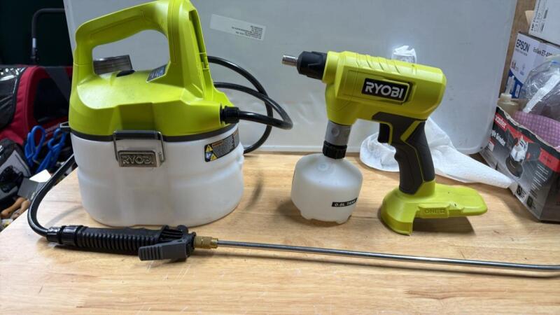 (2) Ryobi, large and compact sprayers
