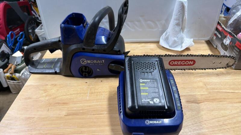 Kobalt 40V Chainsaw, Battery & Charger
