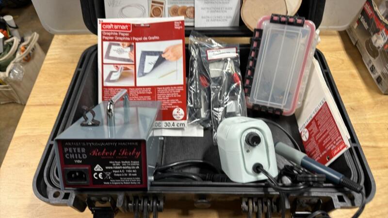 Artist Pyrography Machine and contents in Cabela&acirc;&euro;&trade;s hardshell case