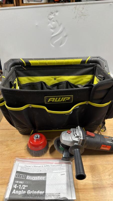 Angle grinder, discs, with tool bag