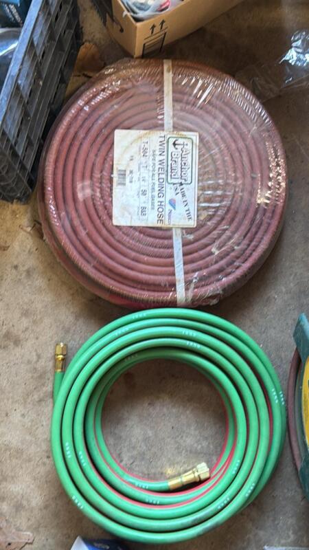 Two welding hoses
