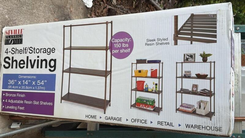 Four shelf storage shelving