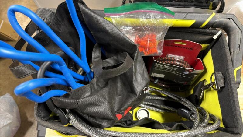 Tool bag with cable locks and motorcycle cover