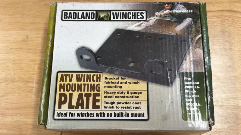 ATV winch mounting plate