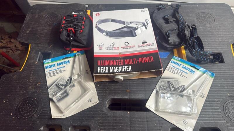 Illuminated head magnifer with ect