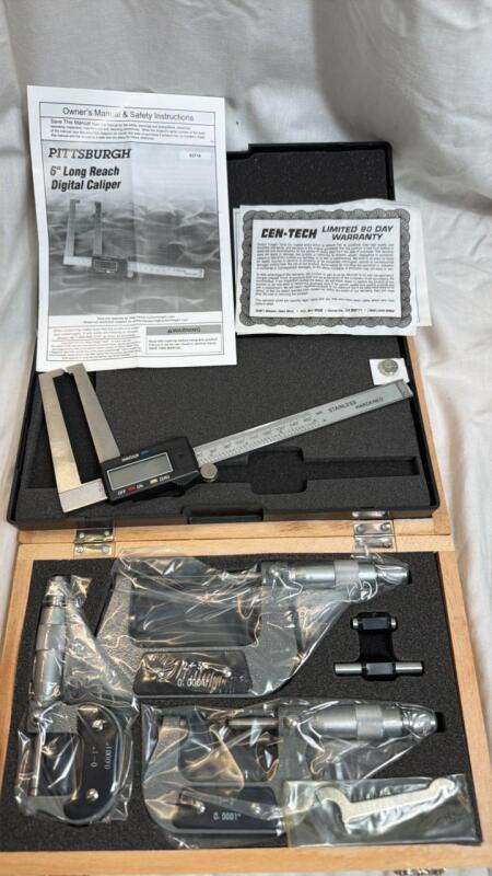 DIGITAL caliper and micrometer tool in cases