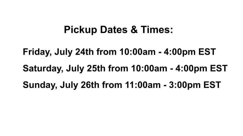 Pickup Dates & Times