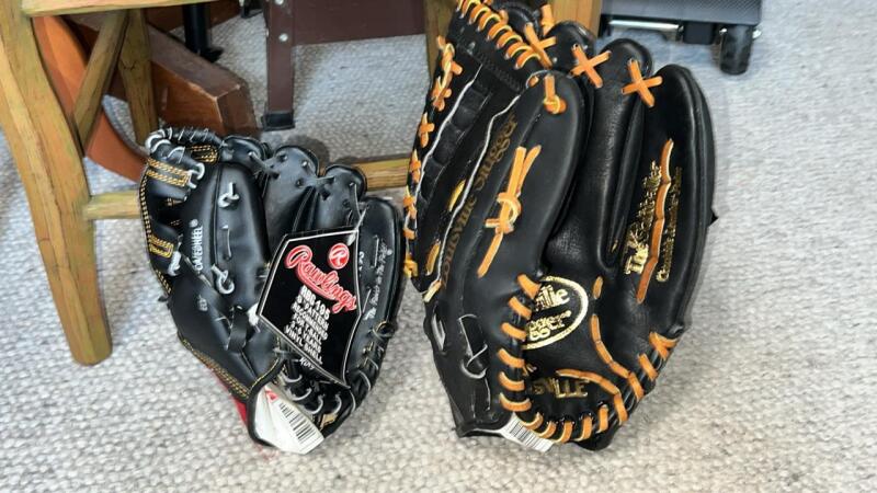 Louisville Slugger Softball Glove & Rawlings T-Ball Glove