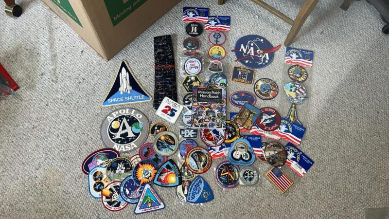 Embroidered Space Patches, Silk Tie & Collectors Book