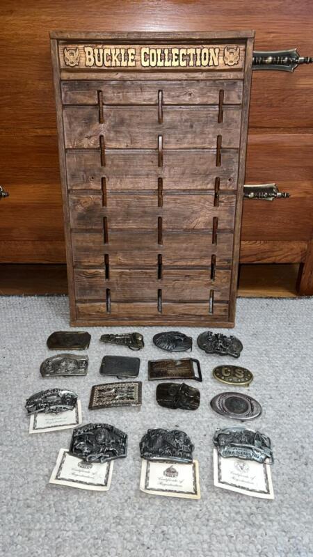 Buckle Collection Display Case w/ Belt Buckles