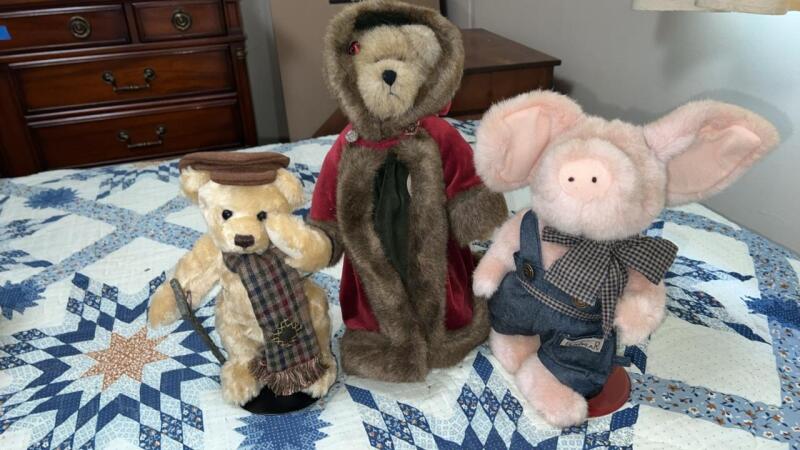 Franklin Mint Heirloom Bear & Boyds Bear & Pig