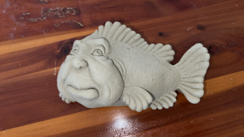 "Big Sid" Hand-Cast Stone Sculpture by Carruth Studio