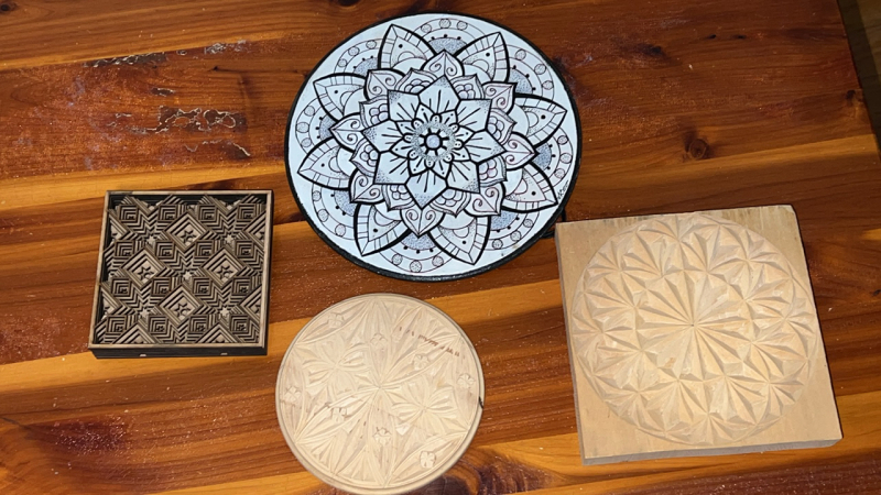 Etched Wooden Mandela Art